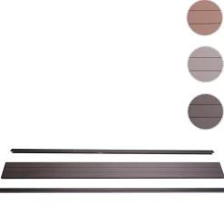 Abschluss-Set für WPC-Sichtschutz Savoie, Abschlussprofil Windschutz, Alu-Pfosten ~ 180cm, anthrazit ^ MCW Best