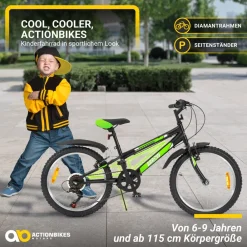 Actionbikes Motors Actionbikes Kinderfahrrad Arrow 20 Zoll, Gangschaltung, V-Brake-Bremsen, verstellbar, Diamantrahmen Online