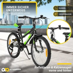 Actionbikes Motors Actionbikes Kinderfahrrad Arrow 20 Zoll, Gangschaltung, V-Brake-Bremsen, verstellbar, Diamantrahmen Online