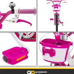 Actionbikes Motors Actionbikes Kinderfahrrad Daisy 20 Zoll, pink, V-Brake-Bremsen, Antirutschgriffe, Kettenschutz, Korb (East) Hot