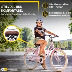 Actionbikes Kinderfahrrad Retrostar 20 Zoll, , Fahrradständer, Gepäckträger, Sattel gefedert ^ Actionbikes Motors Discount