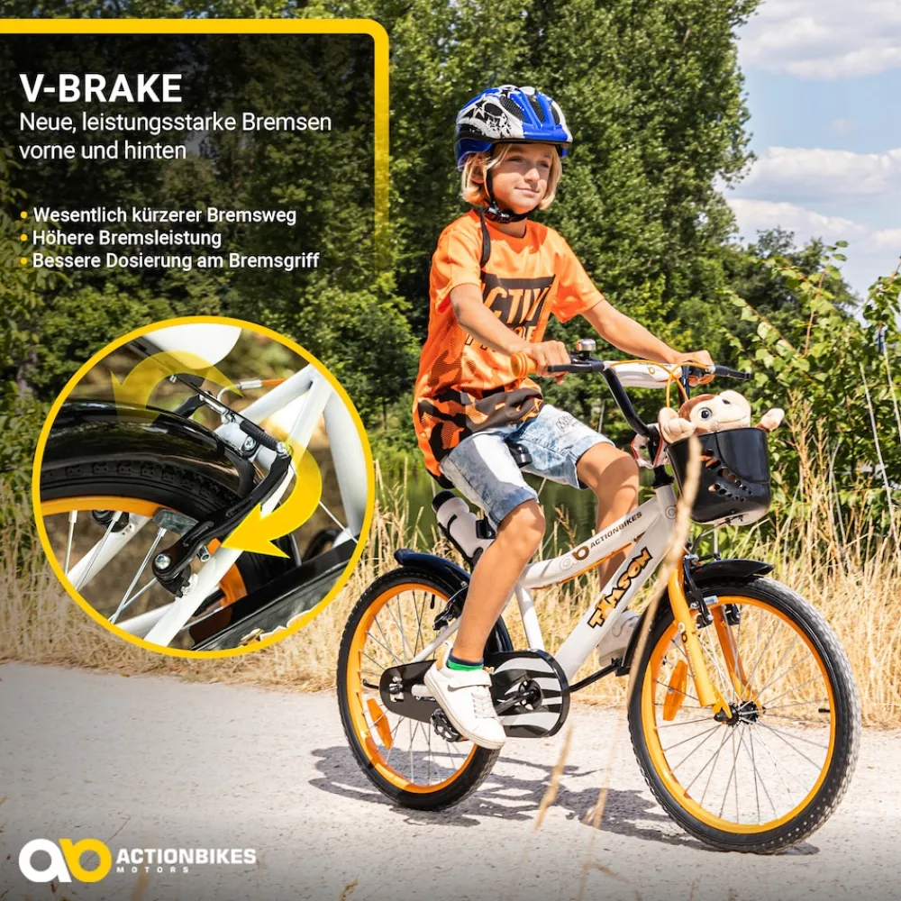 Actionbikes Motors Actionbikes Kinderfahrrad Timson 20 Zoll, V-Brake-Bremsen, höhenverstellbar, Fahrradständer, Korb Online