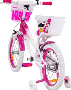 Actionbikes Motors Actionbikes Kinderfahrrad Unicorn 16 Zoll, Pink, Einhorn-Design, Puppensitz, Stützräder, Fahrradkorb Discount