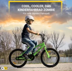 Actionbikes Motors Actionbikes Kinderfahrrad Zombie 20 Zoll, V-Brake-Bremsen, Seitenständer, Reflektoren, Kettenschutz