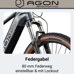 Agon Alpha E Bike Mountainbike Herren 160 - 185 cm Pedelec 27,5 Zoll Hardtail MTB Trail mit Ananda Motor 10 Gang 540 Wh arctic fire black Online