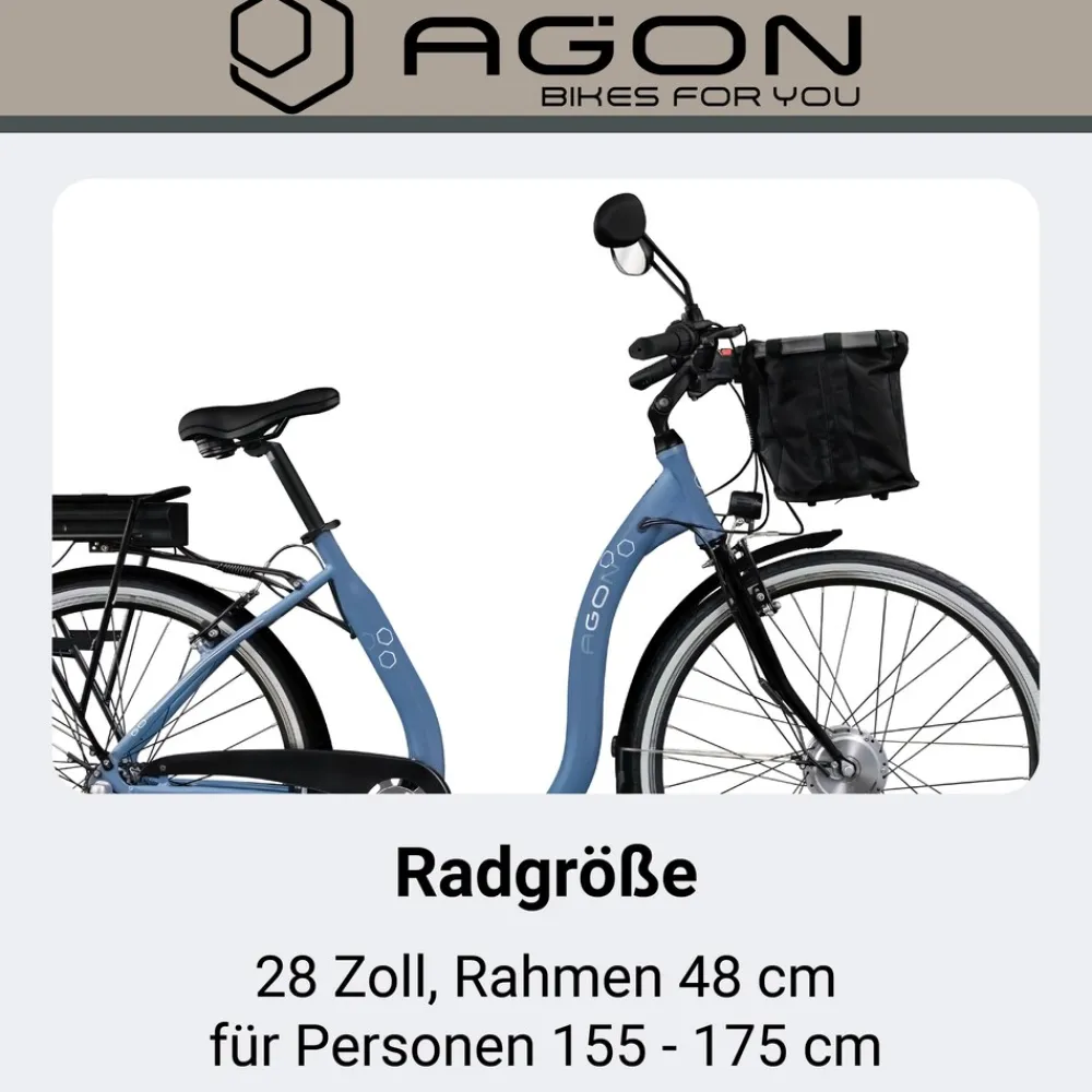 Agon Assist E Bike 28 Zoll Pedelec Damen Elektro Fahrrad 3 Gang Citybike tiefer Einstieg elfenbein Outlet