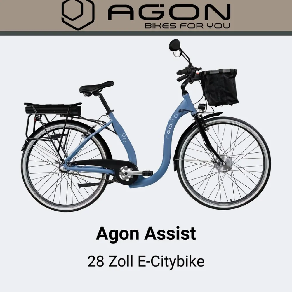 Agon Assist E Bike 28 Zoll Pedelec Damen Elektro Fahrrad 3 Gang Citybike tiefer Einstieg elfenbein Outlet