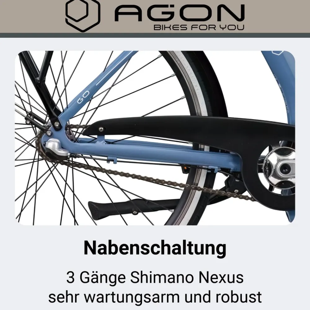 Agon Assist E Bike 28 Zoll Pedelec Damen Elektro Fahrrad 3 Gang Citybike tiefer Einstieg elfenbein Outlet