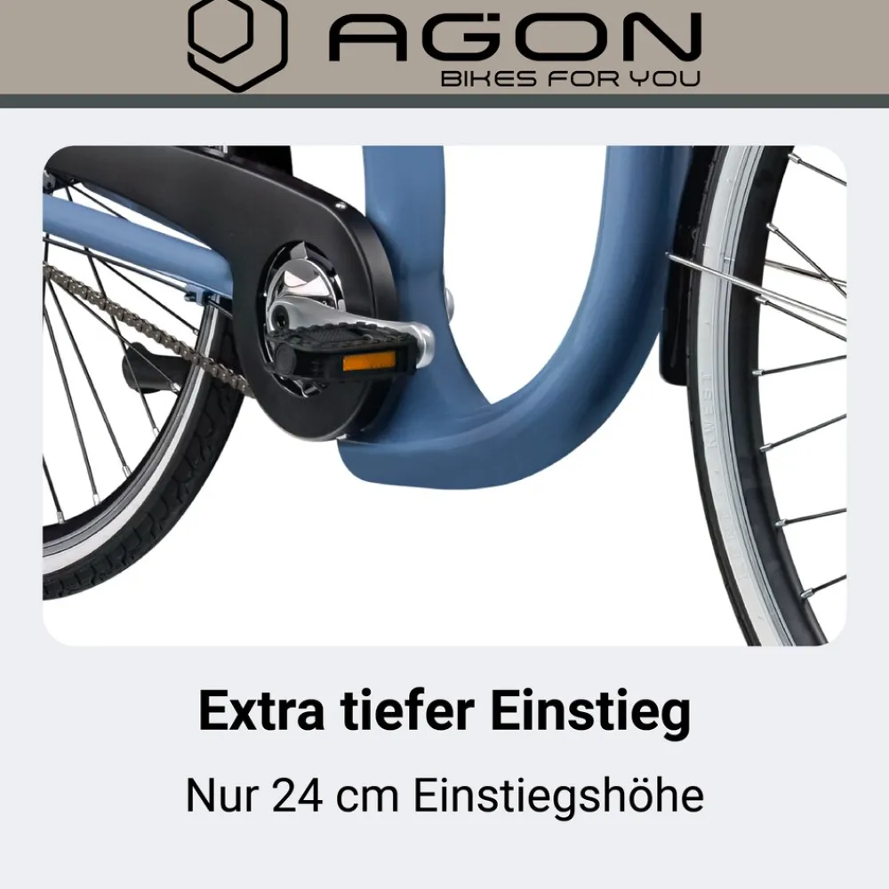 Agon Assist E Bike 28 Zoll Pedelec Damen Elektro Fahrrad 3 Gang Citybike tiefer Einstieg elfenbein Outlet