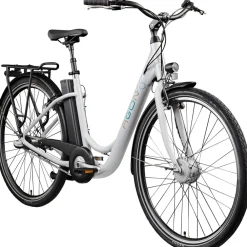 Agon Aurora 28 Zoll E-Bike 28 Zoll Citybike bis 130 km Damen Herren 150 - 175 cm Pedelec Elektrofahrrad 3 Gang und Beleuchtung StVZO telegrey