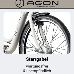 Agon Axis E-Bike 26 Zoll Citybike Damen Herren 140 - 165 cm Pedelec mit Nabenmotor Fahrrad 3 Gang und Beleuchtung StVZO purple violet Clearance