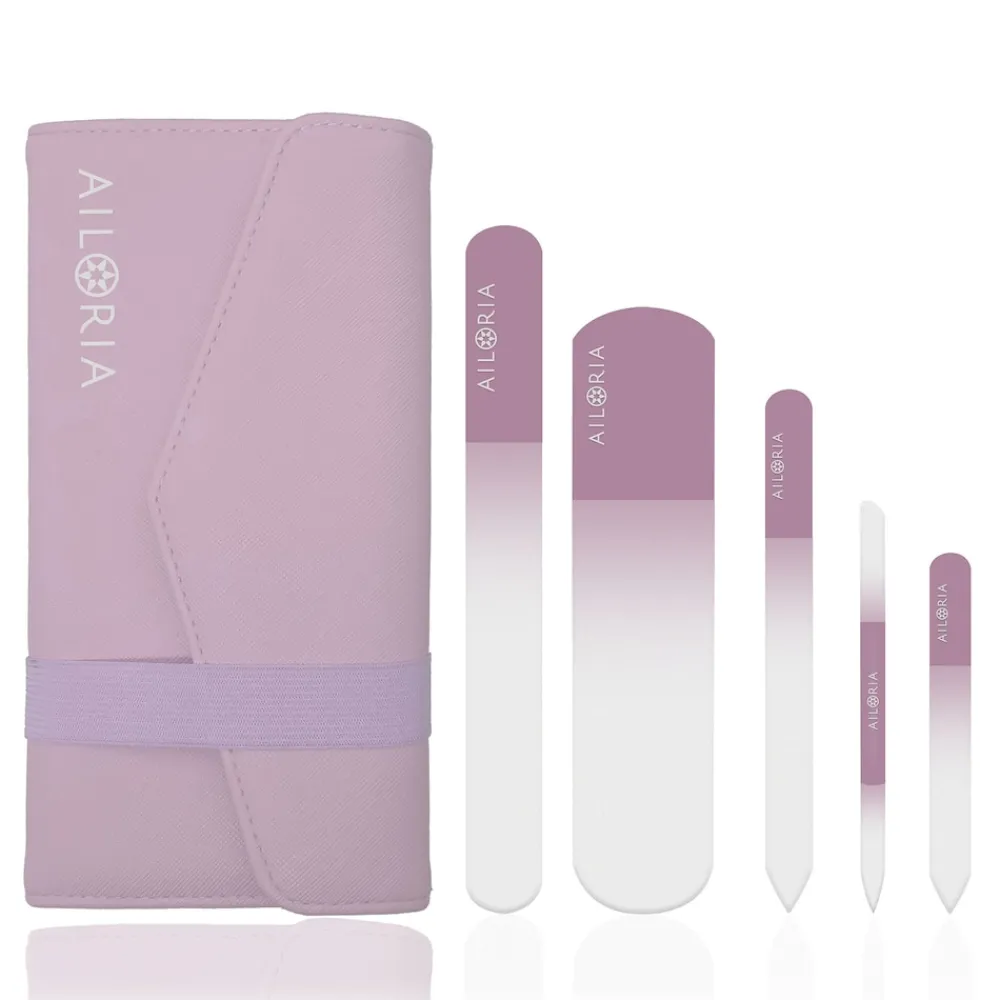 AILORIA Glas-Nagelfeilenset CONTOUR LUXE lila Best