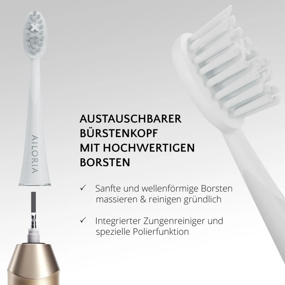 AILORIA USB-Schallzahnbürste SHINE BRIGHT gold New