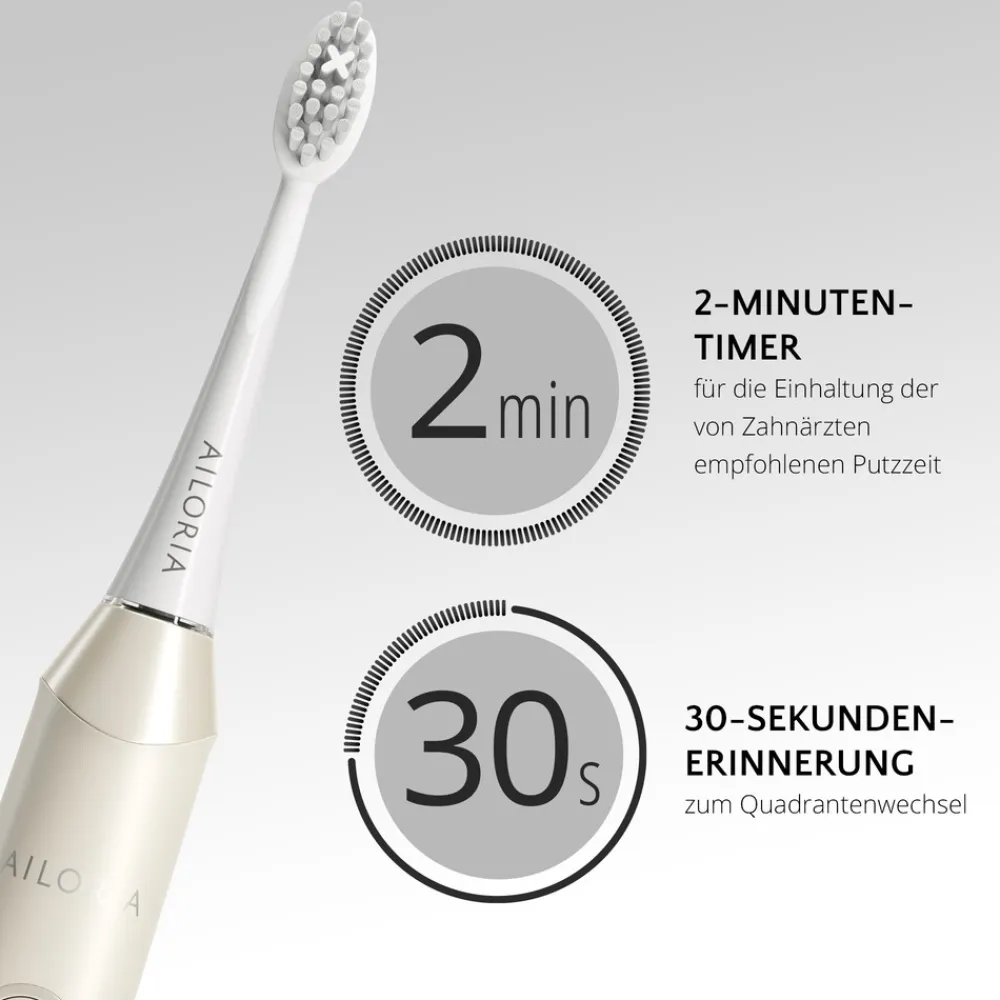 AILORIA USB-Schallzahnbürste SHINE BRIGHT weiß Hot