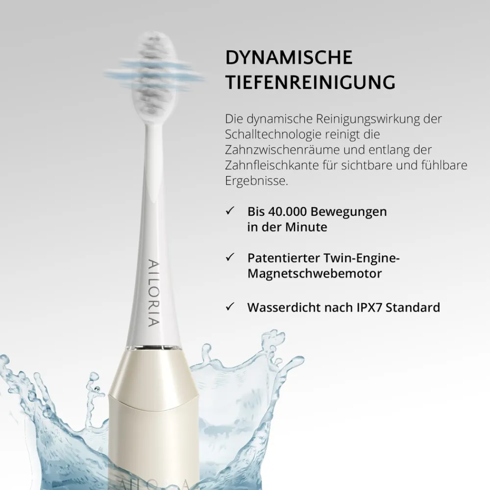 AILORIA USB-Schallzahnbürste SHINE BRIGHT weiß Hot