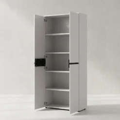 KADIMA DESIGN Aktenschrank STUTTGART, 197 cm hoch, 5 Ordnerhöhen, Soft-Close Greige Graphit Discount
