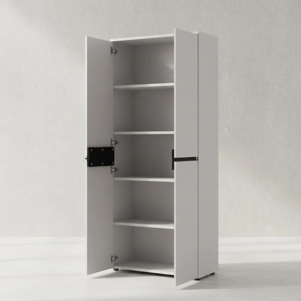 KADIMA DESIGN Aktenschrank STUTTGART, 197 cm hoch, 5 Ordnerhöhen, Soft-Close Greige Graphit Discount