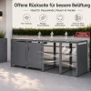 ALBATROS Mülltonnenbox 3er Hauswandversion, 120L bis 240L, für Drei Tonnen, verzinktes Metall RAL7016 Anthrazit, offene Rückseite, bessere Belüftung, wetterfest, ISO9227, verstellbare Füße Best