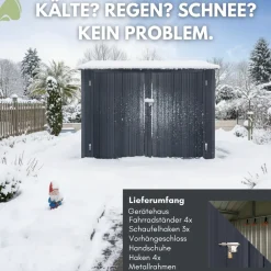 Premium Fahrradgarage – verzinktes Metall in Anthrazit (RAL 7016) | 203x229x162cm| für bis zu 4 Fahrräder | wetterfest ^ ALBATROS Outlet