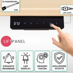 Schreibtisch-Gestell Lift S5S + Kabelkanal, Silber, 2X Motoren, elektrisch höhenverstellbar mit Memory-Funktion, Kollisionsschutz und Soft-Start/Stop ^ ALBATROS Outlet
