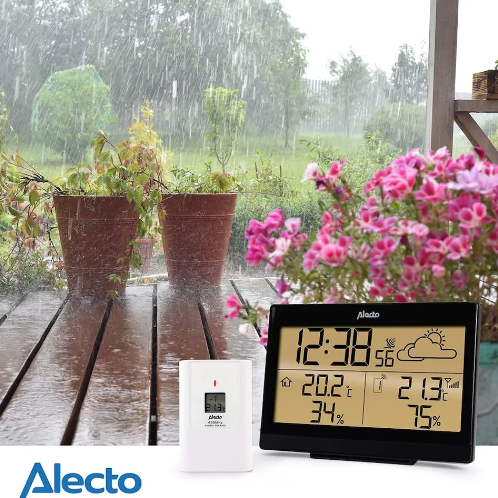 Alecto Wetterstation mit Funksensor Schwarz Online