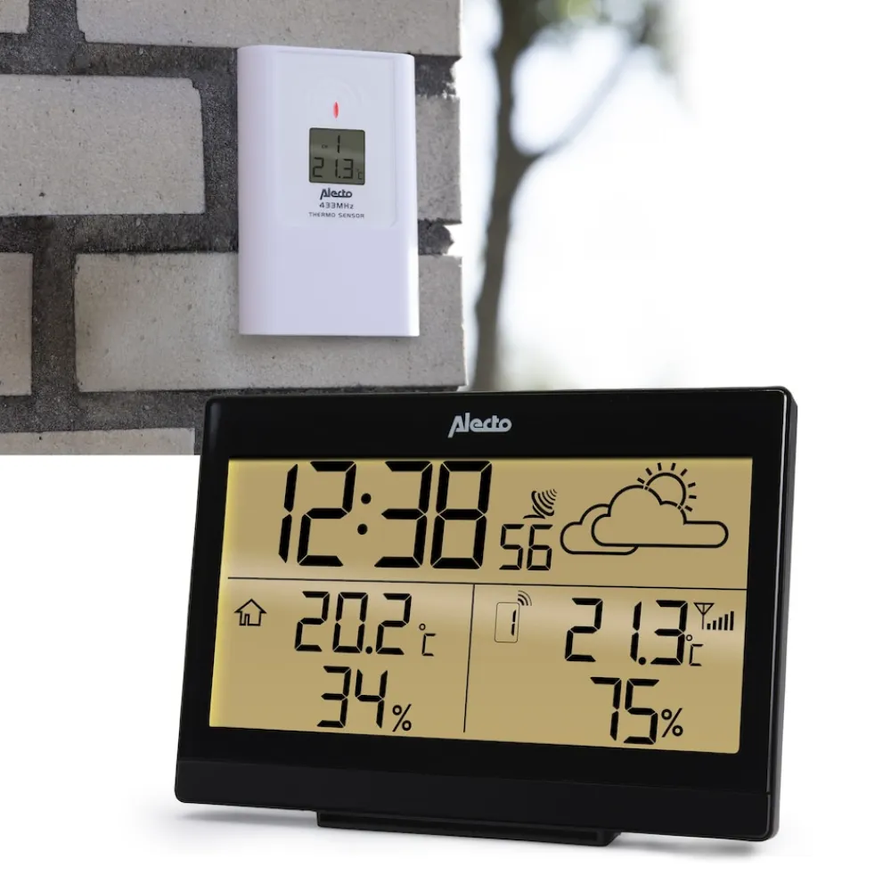 Alecto Wetterstation mit Funksensor Schwarz Online
