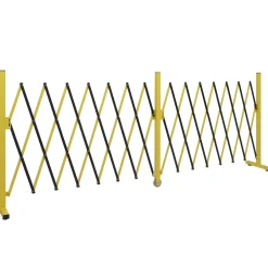 Alu Absperrgitter -B34, Scherengitter Zaun Schutzgitter ausziehbar, 103x52-400cm ~ gelb-schwarz ^ MCW Hot