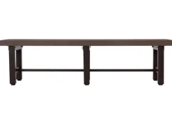 Alu Gartenbank -K60, Bank Parkbank Sitzbank Balkonbank, wetterfest WPC 150cm, braun ^ MCW Sale