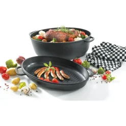sonstige Aluguss Multibräter LEIPZIG mit Grilldeckel 38x26 cm Best