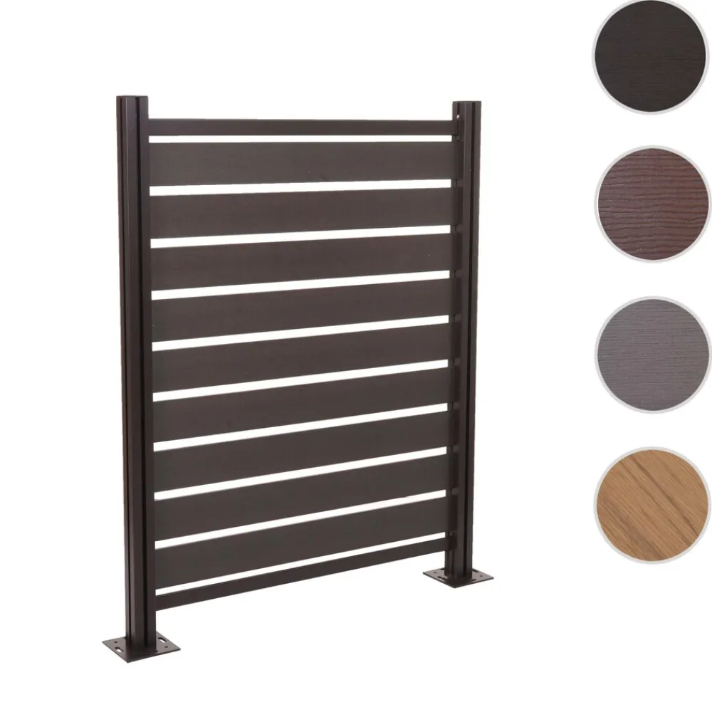 Alu Mülltonnen-Zaun -K57, Basiselement Mülltonnenverkleidung, Holzoptik erweiterbar 130x110x6cm ~ anthrazit ^ MCW Hot