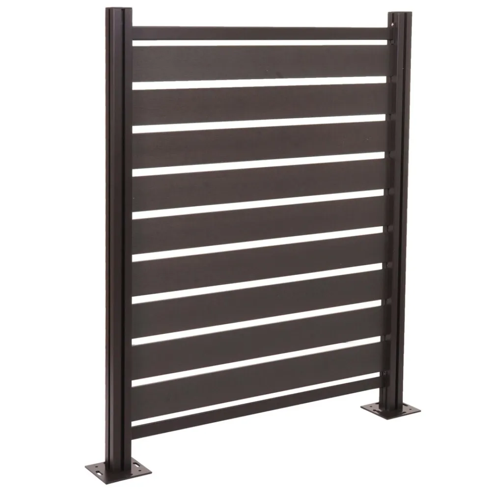 Alu Mülltonnen-Zaun -K57, Basiselement Mülltonnenverkleidung, Holzoptik erweiterbar 130x110x6cm ~ anthrazit ^ MCW Hot