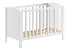 AMORI Babybett Liegefläche 60 x 120 cm, Lattenrost verstellbar, Weiß lackiert ^ vipack Discount