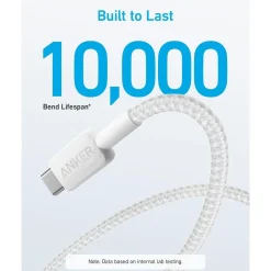 ANKER 322 USB-C auf USB-C Kabel (180cm, Geflochten), Weiß