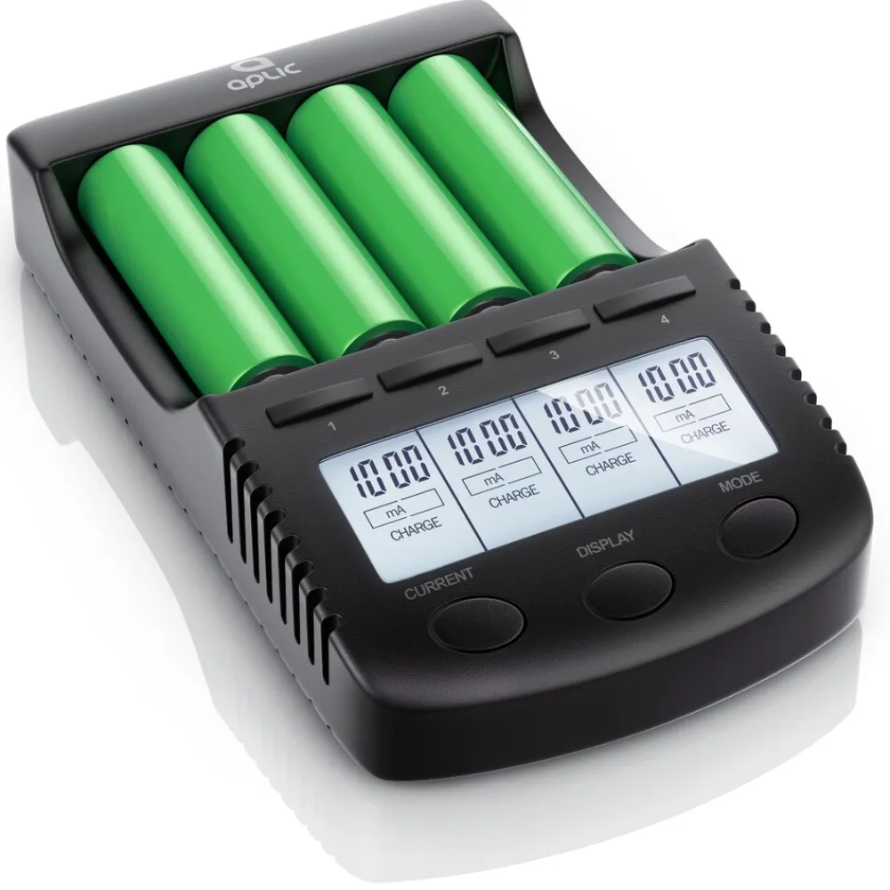 Batterie-Ladegerät 1000 mA, für Akku, mit USB-Ladeport für Li-ion / 18650 / Ni-MH / Ni-CD Akkus ^ Aplic Outlet