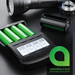 Batterie-Ladegerät 1000 mA, für Akku, mit USB-Ladeport für Li-ion / 18650 / Ni-MH / Ni-CD Akkus ^ Aplic Outlet