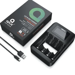 Batterie-Ladegerät 1800 mA, 4-Schacht USB Ni-MH Akku-Lader, Individuelle Ladeschachtüberwachung ^ Aplic Hot