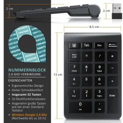 Bluetooth Numpad - Wireless Ziffernblock mit Multifunktionstasten - Keypad Aluminium - 35 Tasten - Bluetooth 3.0 - Kabellos ^ Aplic Best