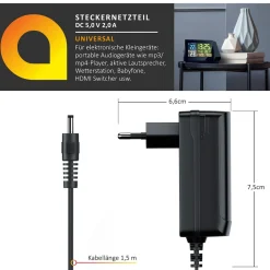 Universal Netzteil, DC-Hohlstecker 3,5mm x 1,35mm, Ladegerät-Adapter, EU-Stecker ^ Aplic Best