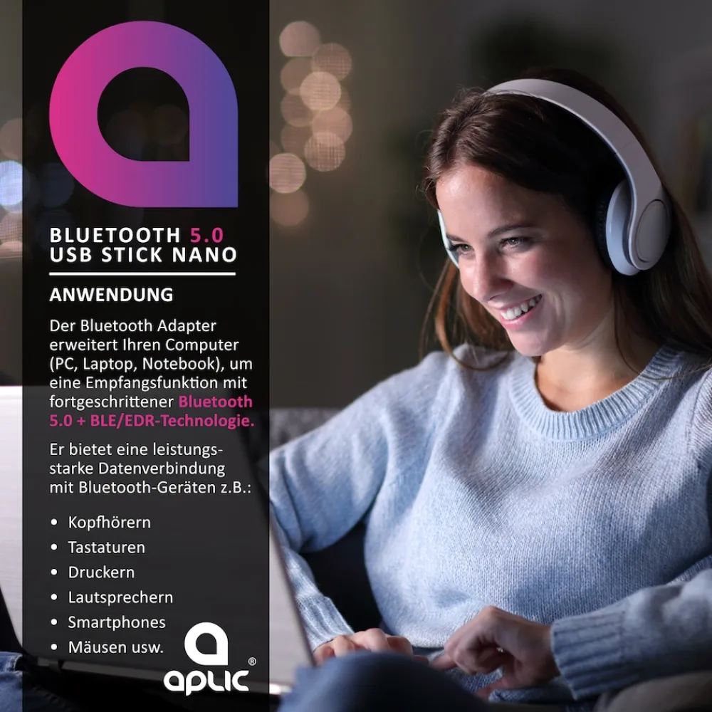 Aplic USB Bluetooth Stick 4.0 mit hoher Reichweite inklusive Treiber / Bluetooth Adapter Online