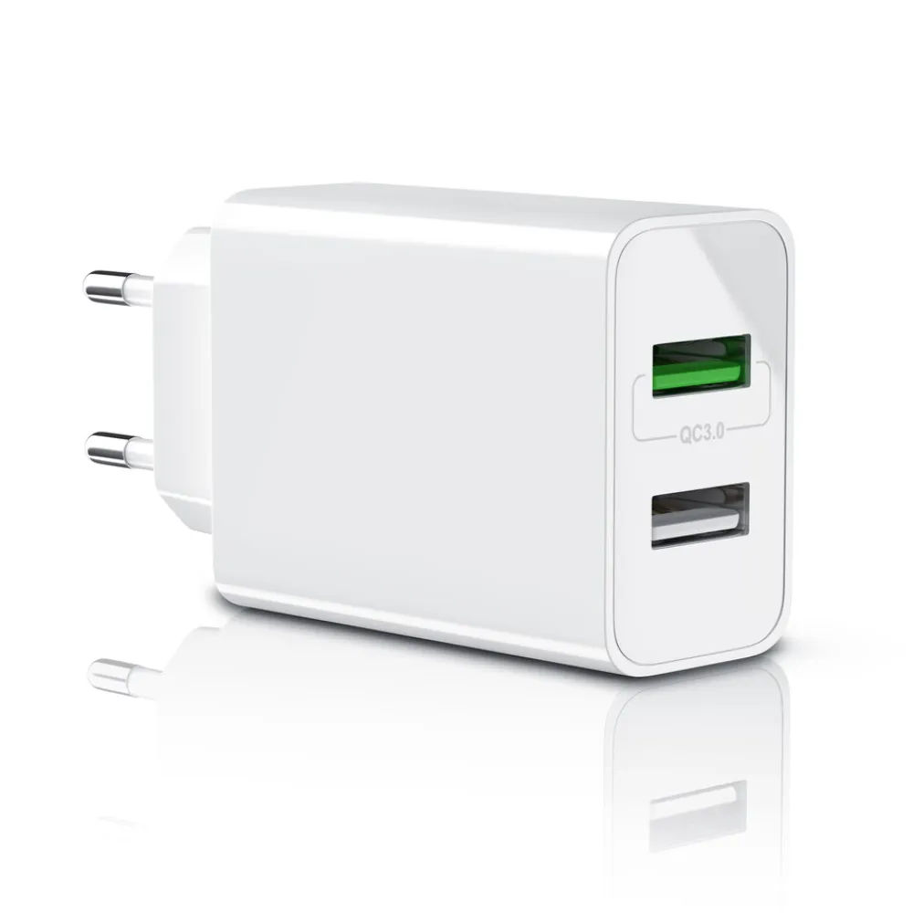 USB-Ladegerät 3000 mA, 2-Port, 30W, Quick Charge 3.0 (QC 3.0) Schnelladefunktion ^ Aplic Clearance