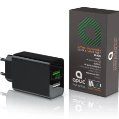 USB-Ladegerät 3000 mA, 2-Port, 30W, Quick Charge 3.0 (QC 3.0) Schnelladefunktion ^ Aplic Best