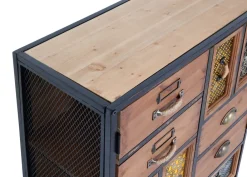 Apothekerkommode -L38, Schubladenschrank Kommode Regal Schubladen, Metall Tanne Holz, Vintage Shabby-Look 120x62x33cm ^ MCW Outlet