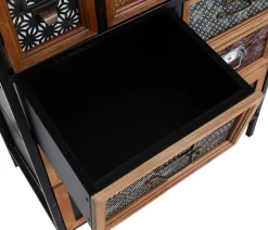 Apothekerkommode -L38, Schubladenschrank Kommode Regal Schubladen, Metall Tanne Holz, Vintage Shabby-Look 120x62x33cm ^ MCW Outlet
