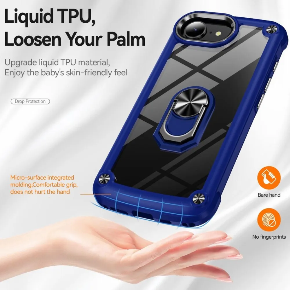 Apple iPhone 17e / 16e TPU + PC Hülle Linsenschutz Ringhalter Schwarz ^ Wigento Sale