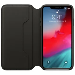Apple Leder Folio Case für iPhone XS Max MRX22ZM/A Handyhülle schwarz Sale