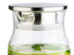 APS 1,5 Liter Glaskaraffe Glas/ Edelstahl ^ Assheuer Discount