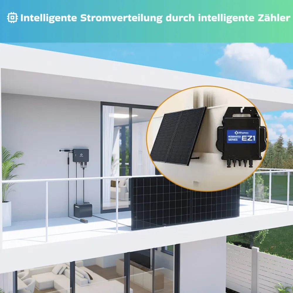 SUNNIVA AP Systems Mikro-Wechselrichter 800 W EZ1-M-EU für Balkonkraftwerk, IP67 wetterfest, Plug-&-Play Installation, 2 MPPT, Bluetooth & WIFI, Micro Inverter Discount