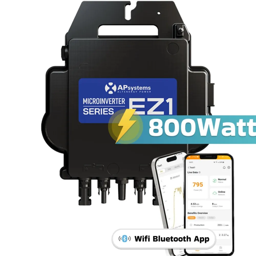 SUNNIVA AP Systems Mikro-Wechselrichter 800 W EZ1-M-EU für Balkonkraftwerk, IP67 wetterfest, Plug-&-Play Installation, 2 MPPT, Bluetooth & WIFI, Micro Inverter Discount
