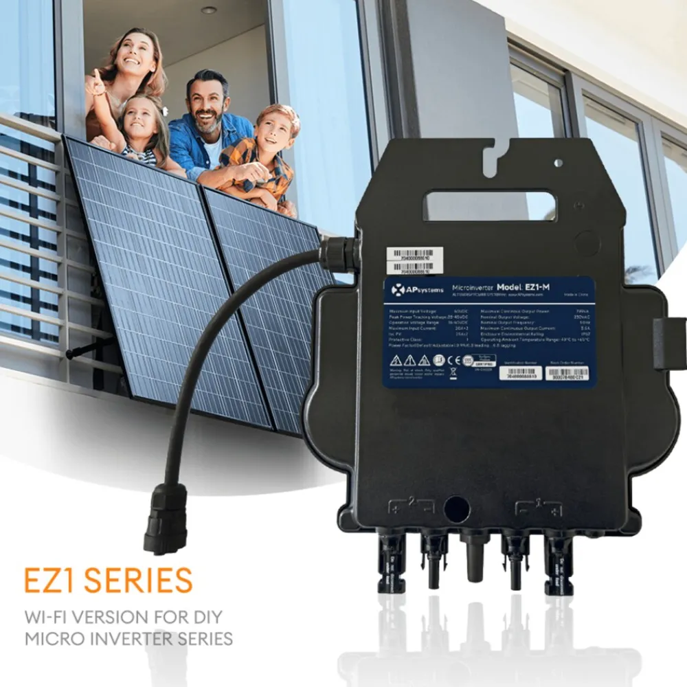 SUNNIVA AP Systems Mikro-Wechselrichter 800 W EZ1-M-EU für Balkonkraftwerk, IP67 wetterfest, Plug-&-Play Installation, 2 MPPT, Bluetooth & WIFI, Micro Inverter Discount