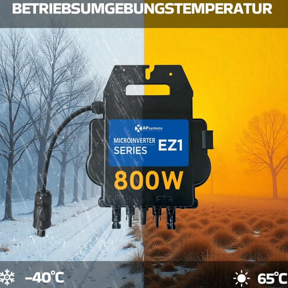 SUNNIVA AP Systems Mikro-Wechselrichter 800 W EZ1-M-EU für Balkonkraftwerk, IP67 wetterfest, Plug-&-Play Installation, 2 MPPT, Bluetooth & WIFI, Micro Inverter Discount
